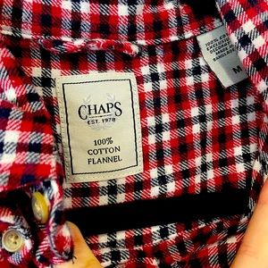 Large Chaps flannel button polo